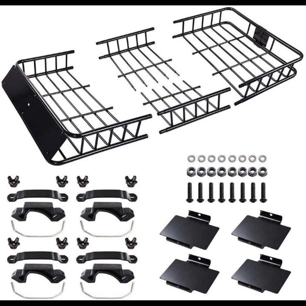 64” universal black roof rack cargo with extension
